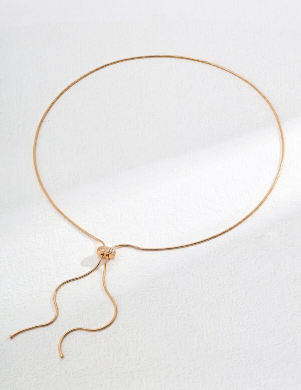 S925 silver retro design zircon adjustable necklace