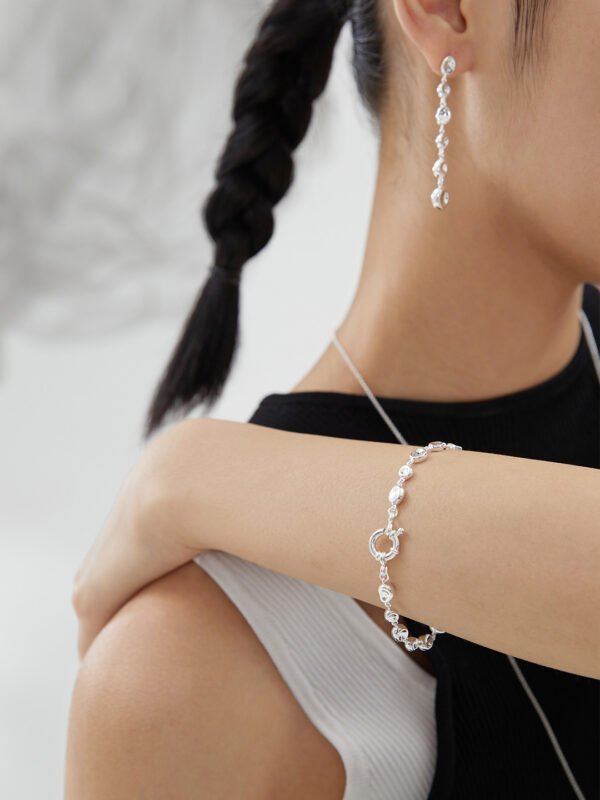 Lava series, plain silver earrings/necklace/bracelet/ring