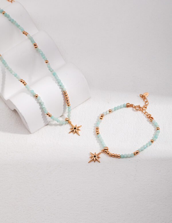 Sterling silver natural quartz jade necklace/bracelet