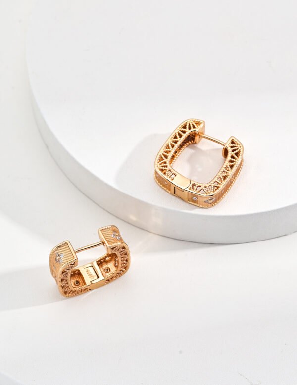 925 Silver Vintage Zircon square fashion earrings