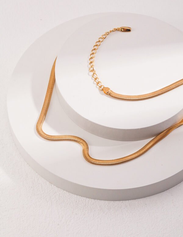 Sterling silver snake bone overlapping necklace, European and American power