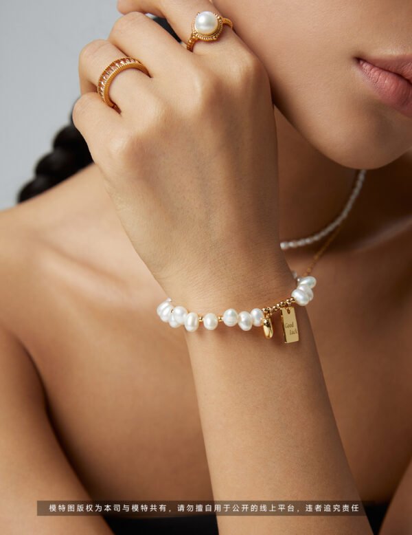 Sterling silver Lucky all-in-one pearl bracelet