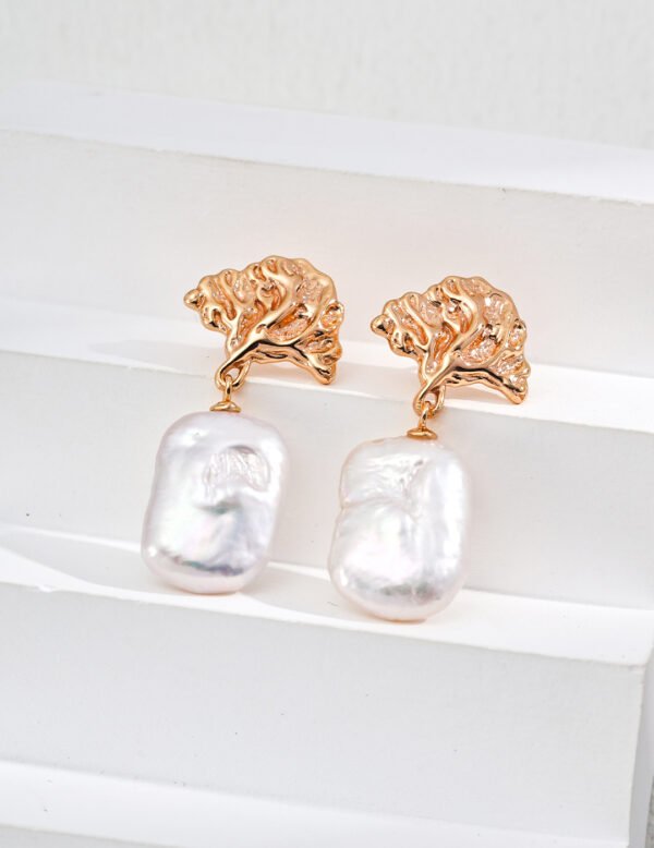 S925 Silver vintage natural Pearl earrings
